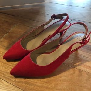 Red Kitten Heels